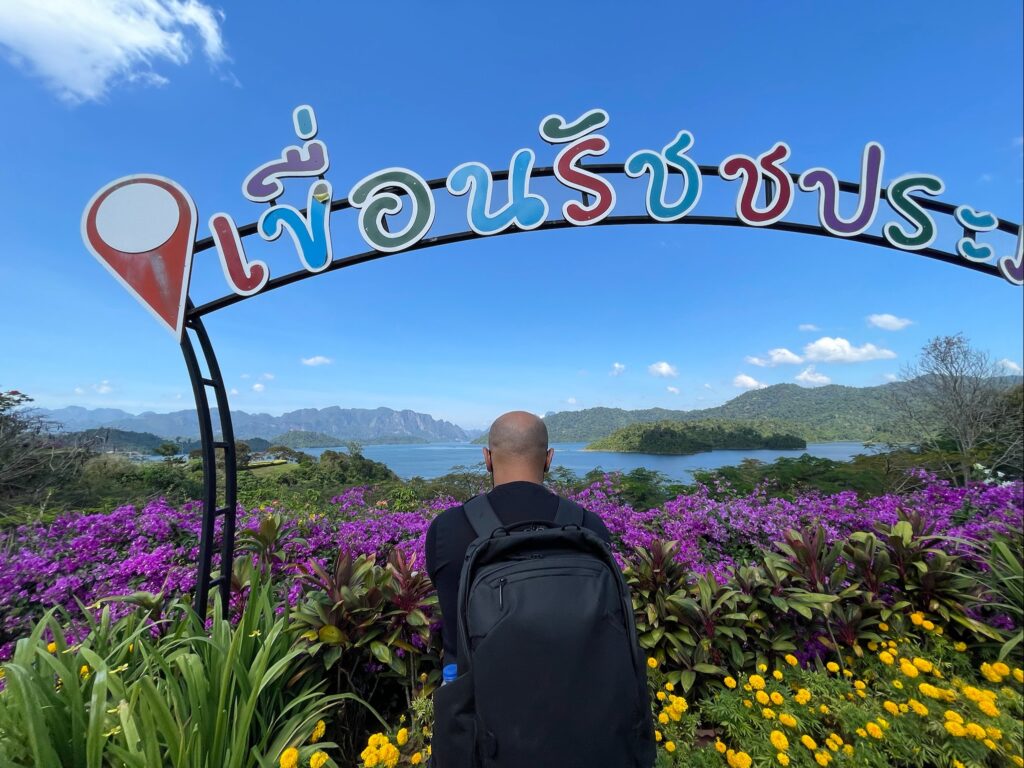 Khao Sok National Park: A Must-Visit Destination from Krabi Man looking out over Khao Sok National Park. Water and mountains in the background