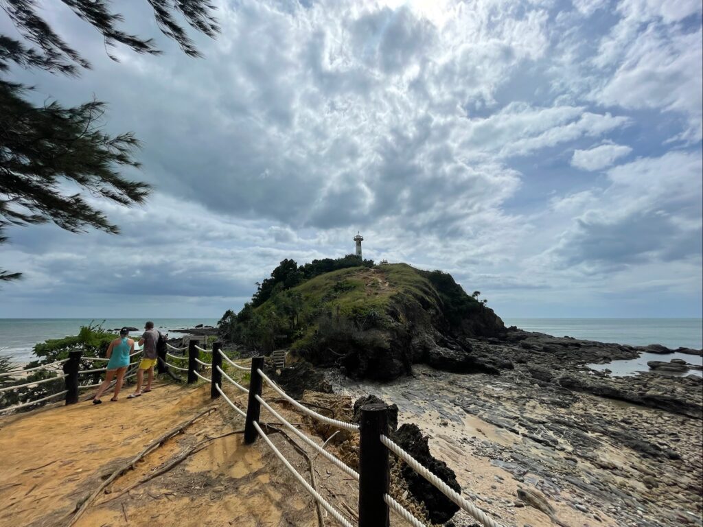 lighthouse and ocean in koh lanta national park