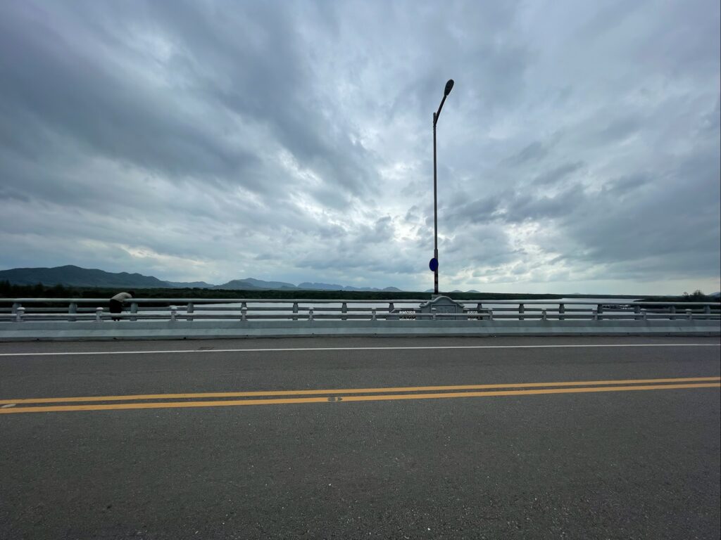 koh lanta bridge with overcast weather soon raining