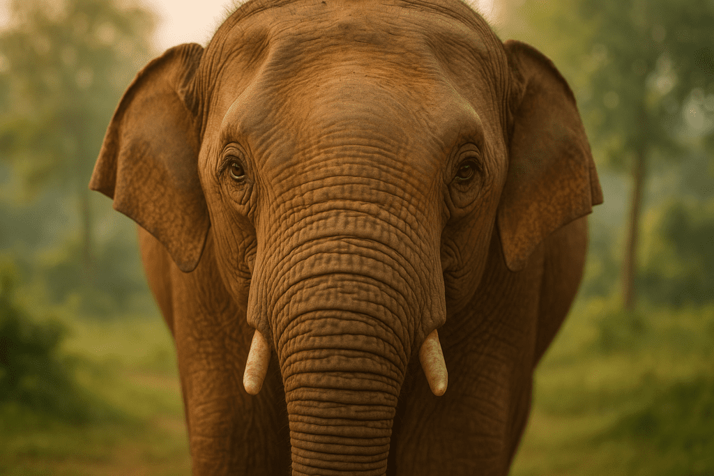 Close Encounter with Elephants Close-up of an elephant in Chiang Mai sanctuary highlighting gentle nature