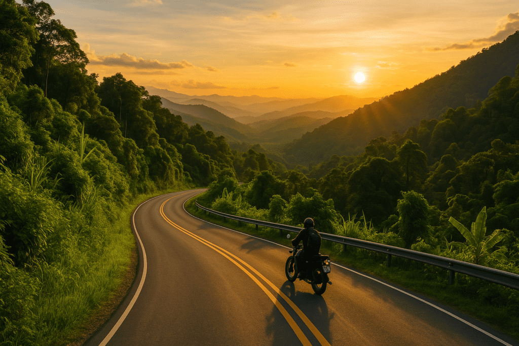 Scenic Mountain Roads for Motorbiking in Thailand Scenic mountain road for motorbike riding in Northern Thailand