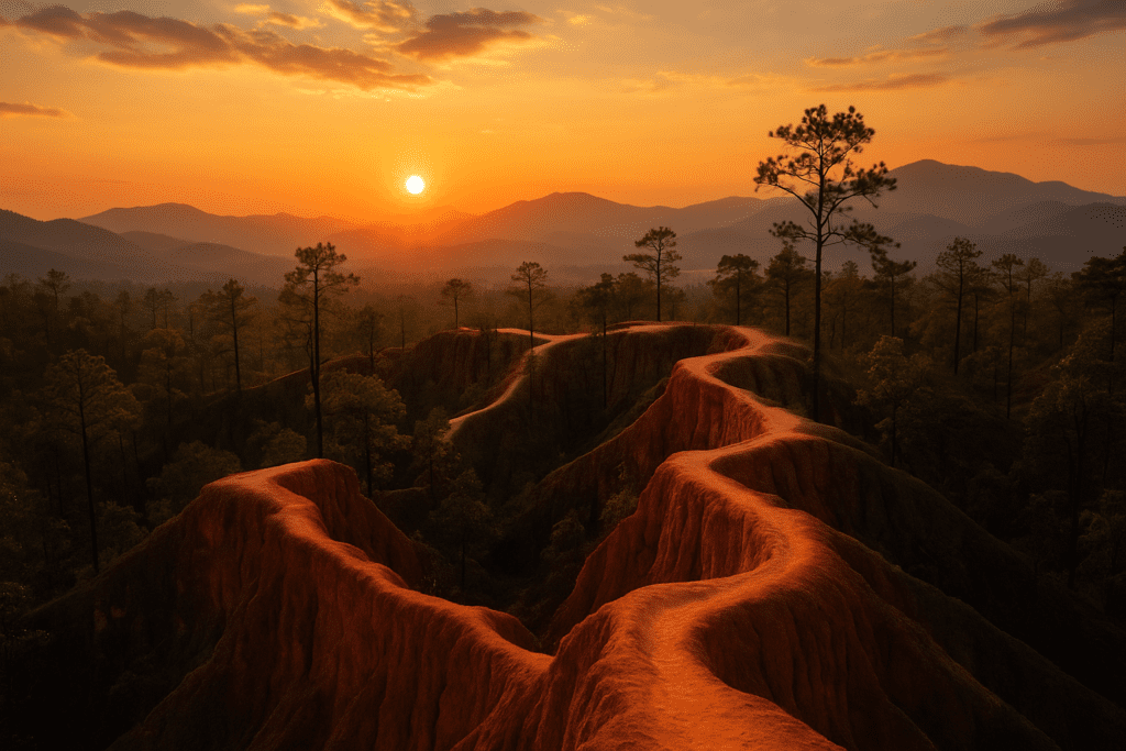 Sunset at Pai Canyon: A Must-See Pai Canyon illuminated by golden sunset light
