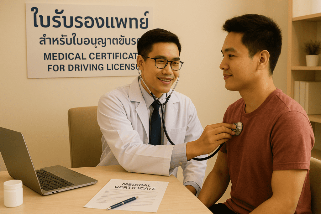 Medical clinic in Thailand for obtaining a driving license medical certificate.
