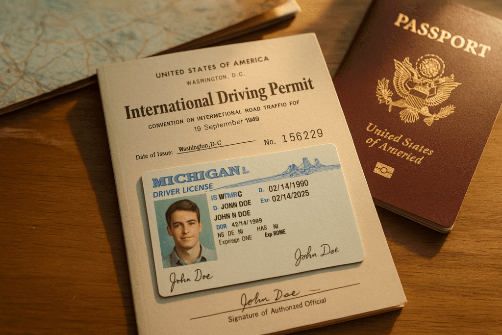 International Driving Permit for Thailand with travel essentials