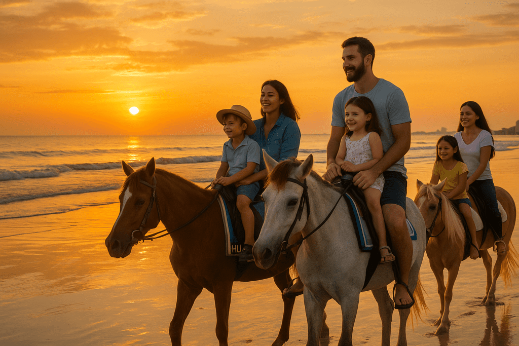 Horseback riding at sunset on Hua Hin's beautiful beach