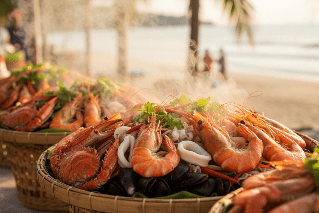 Delicious seafood dish at a Hua Hin beach stall