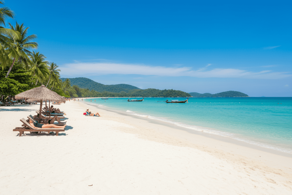 Stunning beach in Phuket during dry season