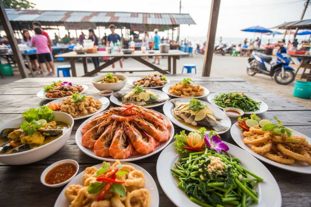 Fresh Seafood in Rawai Beach, Phuket Fresh seafood at Rawai beach market in Phuket.