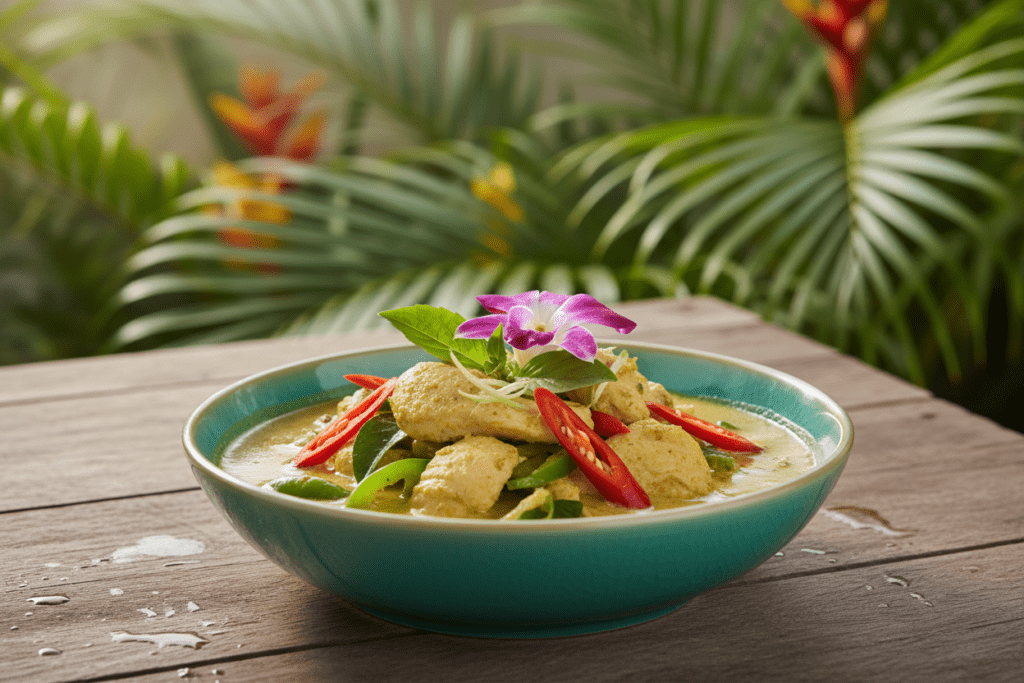Vibrant Thai dish showcasing rich colors and textures
