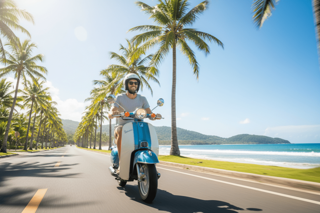 Scooter ride along Hua Hin's coastal road
